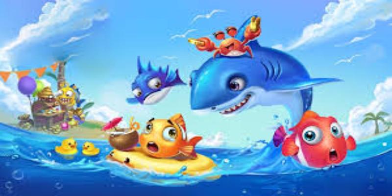 Giao diện trò chơi bắn cá với đại dương và nhiều sinh vật biển