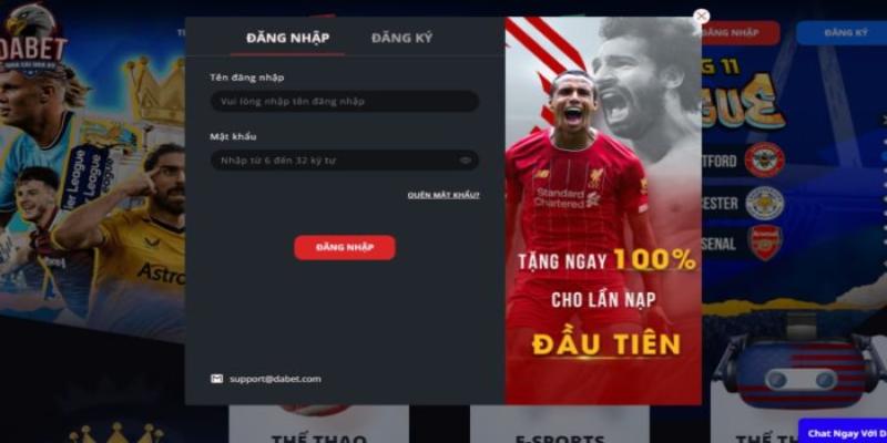 Các bước đăng nhập tài khoản hiển thị trên giao diện